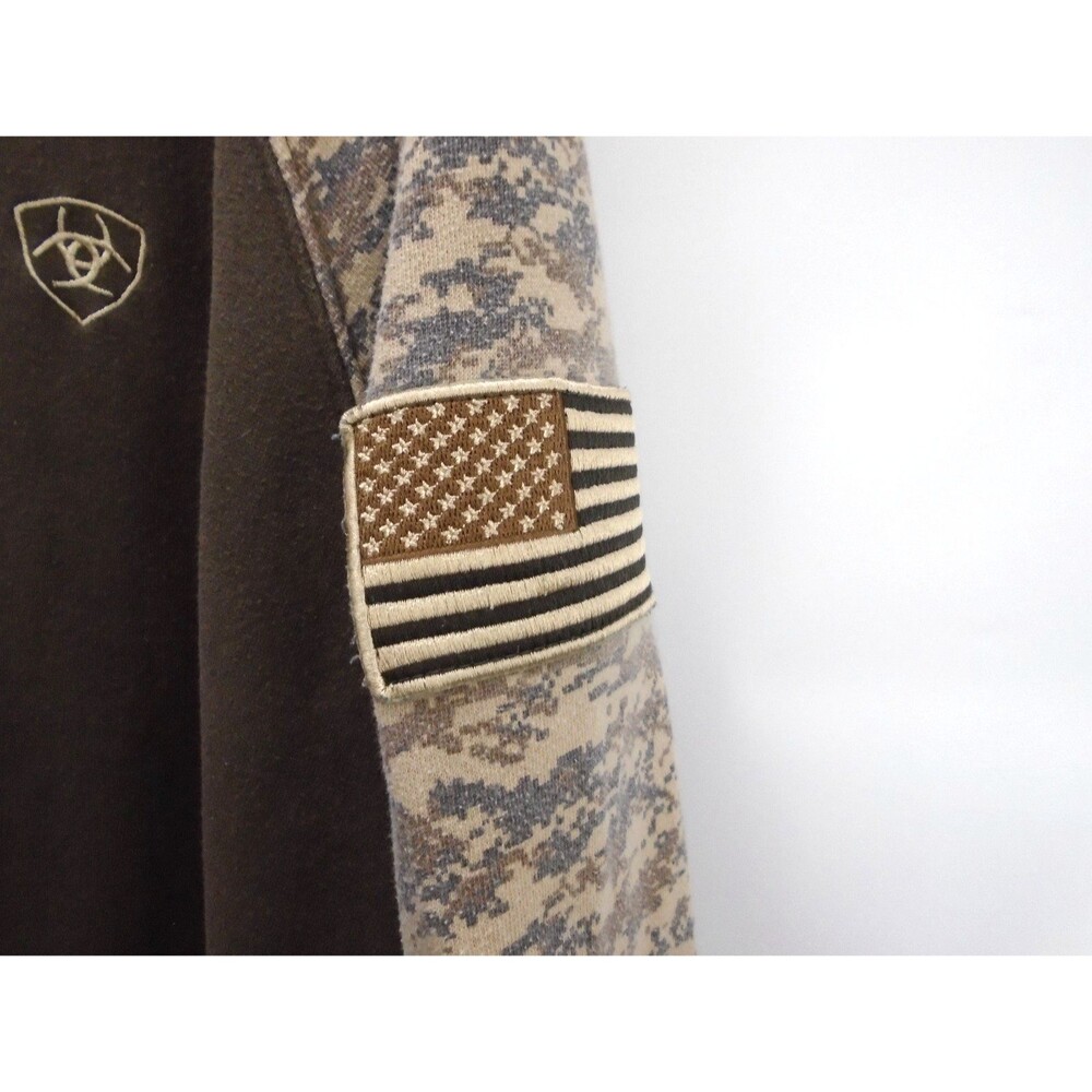 Ariat Patriot Camo Hoodie Men’s Size L Brown Desert Digital Camouflage Hunting - Picture 6 of 9